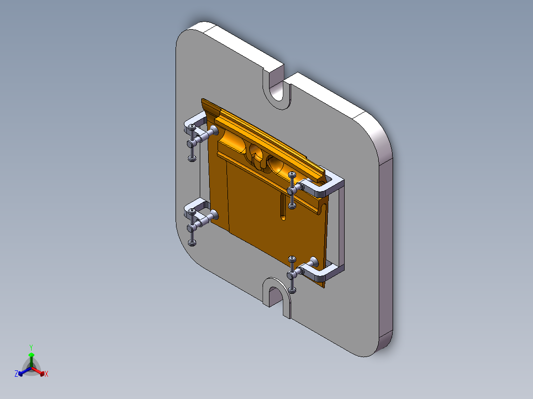 航空发动转子密封板夹具设计正等轴测图