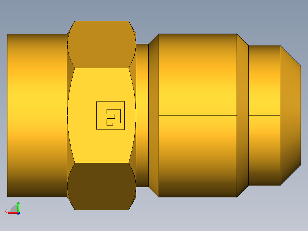 扩口式工业通用硬管接头Female Connector 46F-10-6后视图