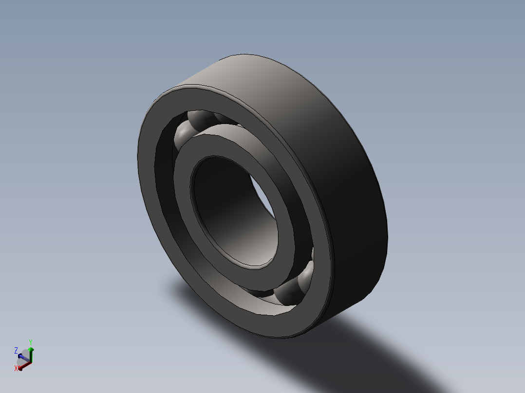 深沟球轴承6001正等轴测图