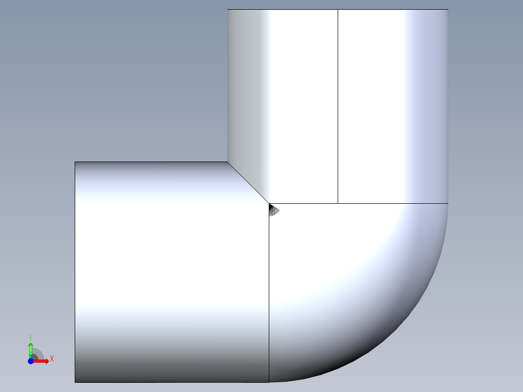 聚氯乙烯配件05-Sch80_90Elbow_SxS_806-005 _0.5in前视图
