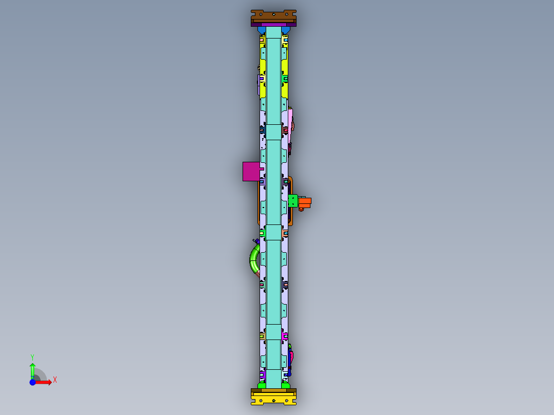 柔性汽车排气管焊接工装前视图