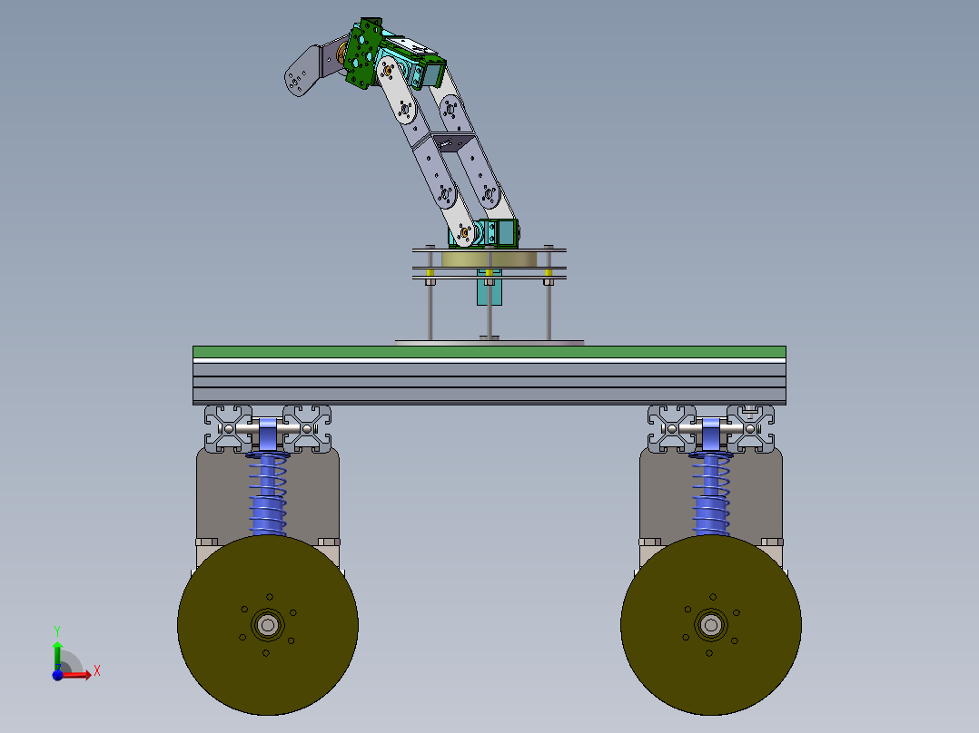 减震车（三维+设计+程序+原理图+二维）前视图