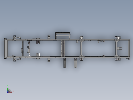 载货汽车底盘车架结构三维模型设计前视缩略图