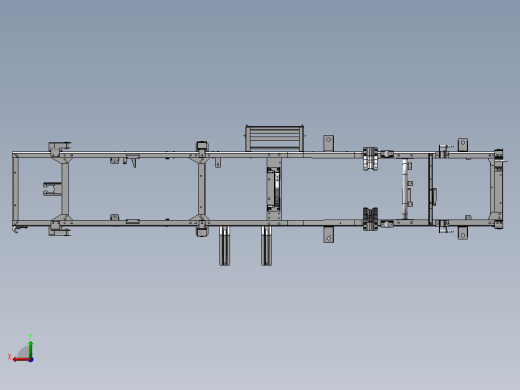 载货汽车底盘车架结构三维模型设计后视缩略图