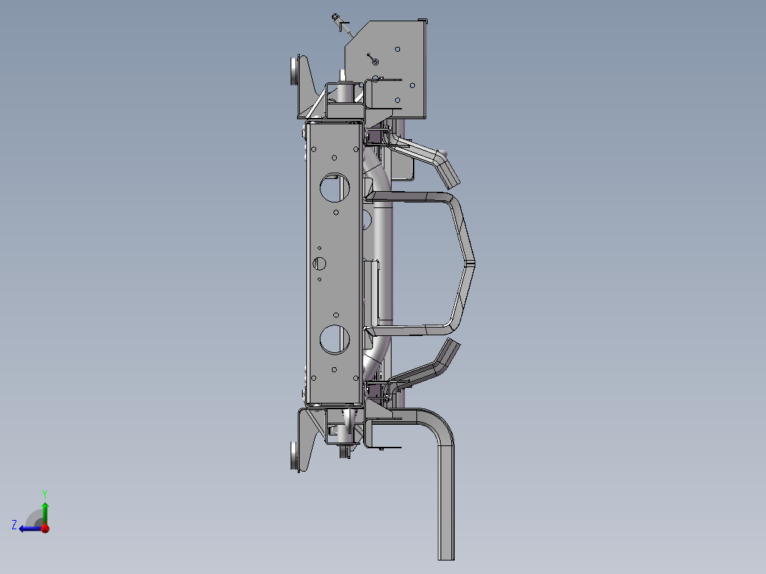 载货汽车底盘车架结构三维模型设计右视图