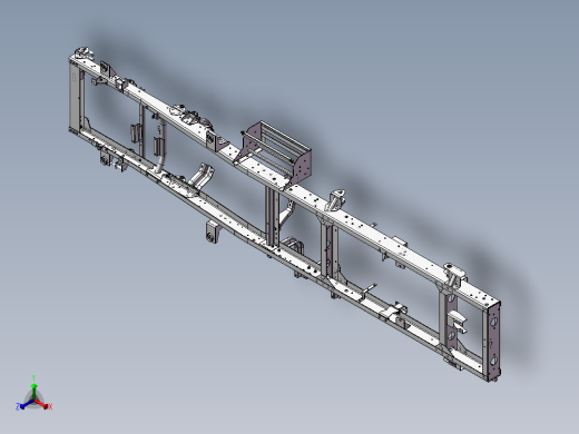 载货汽车底盘车架结构三维模型设计正等轴测缩略图