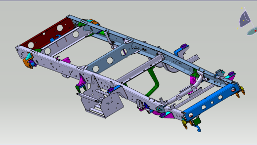 载货汽车底盘车架结构三维模型设计缩略图