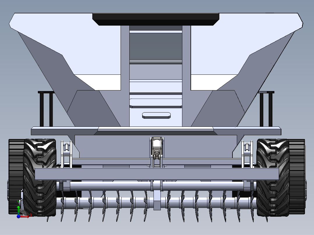 大型农业耕犁机sw20可编辑前视图