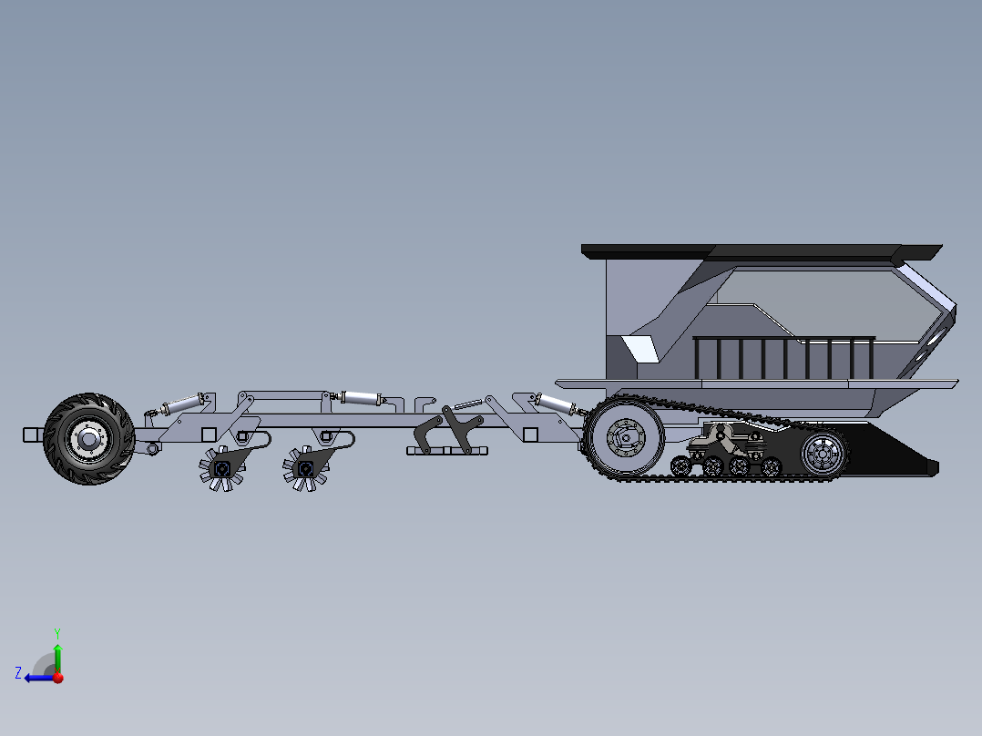 大型农业耕犁机sw20可编辑右视图