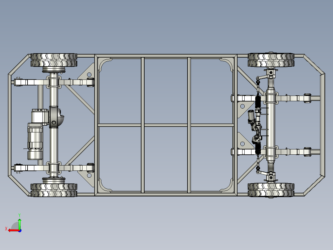 3.5吨自动驾驶用线控车底盘后视图
