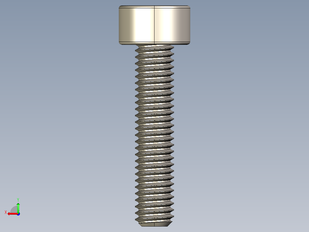 Screw_DIN_912_M3x14F_A2.STEP公制内六角螺钉后视图