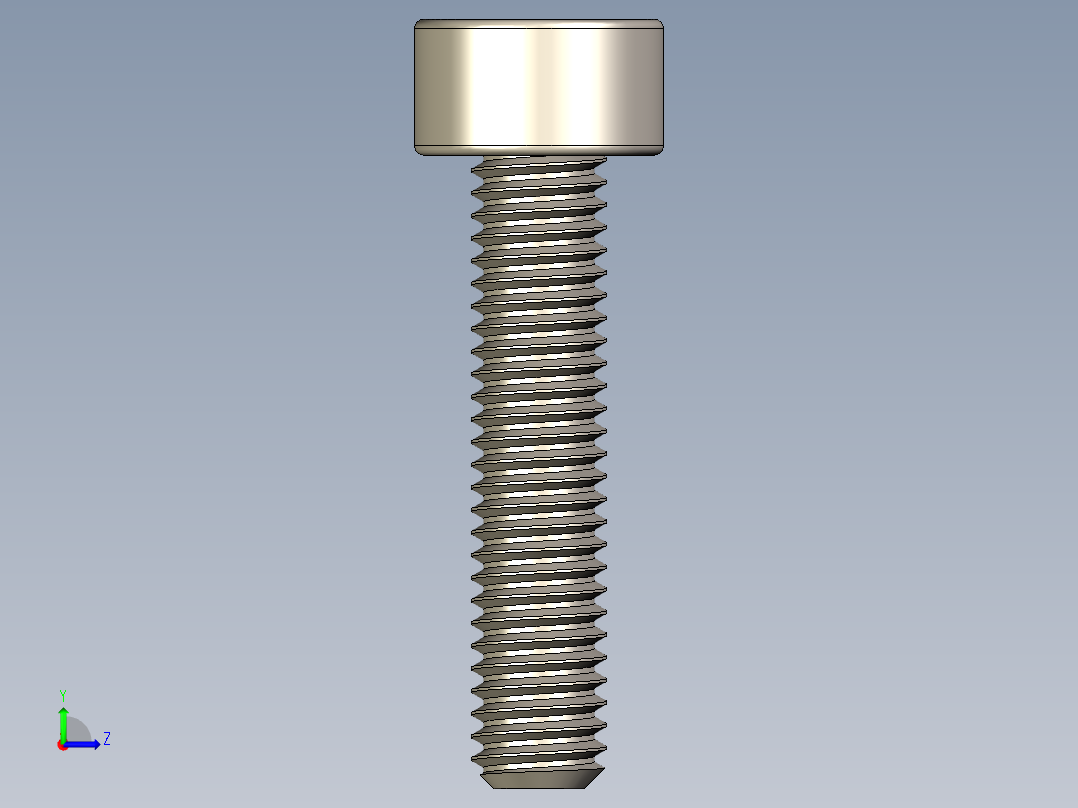 Screw_DIN_912_M3x14F_A2.STEP公制内六角螺钉左视图