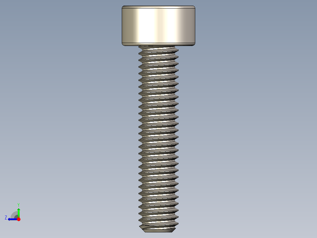 Screw_DIN_912_M3x14F_A2.STEP公制内六角螺钉右视图