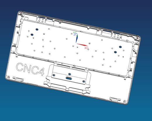 铝制笔记本C壳铣槽+钻斜孔治具模型缩略图