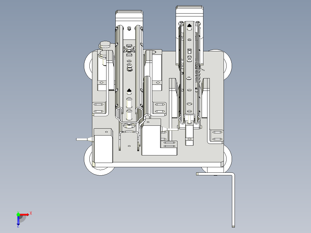 滑轨固定架俯视图
