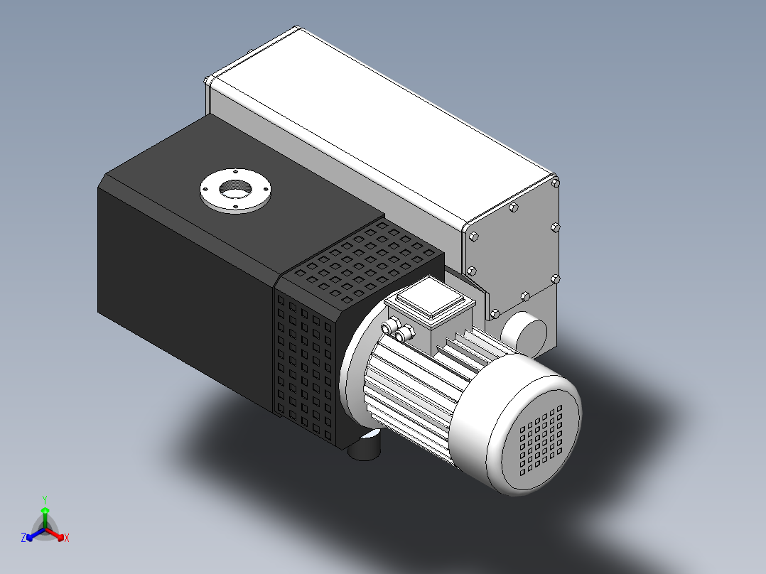 泵、水泵、SV300旋片真空泵(上海高鹏)正等轴测图