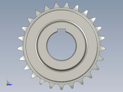 主动链轮-传动轴-08A25Z左视缩略图
