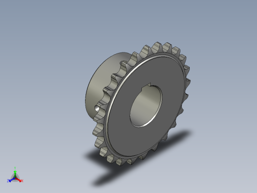 主动链轮-传动轴-08A25Z正等轴测缩略图