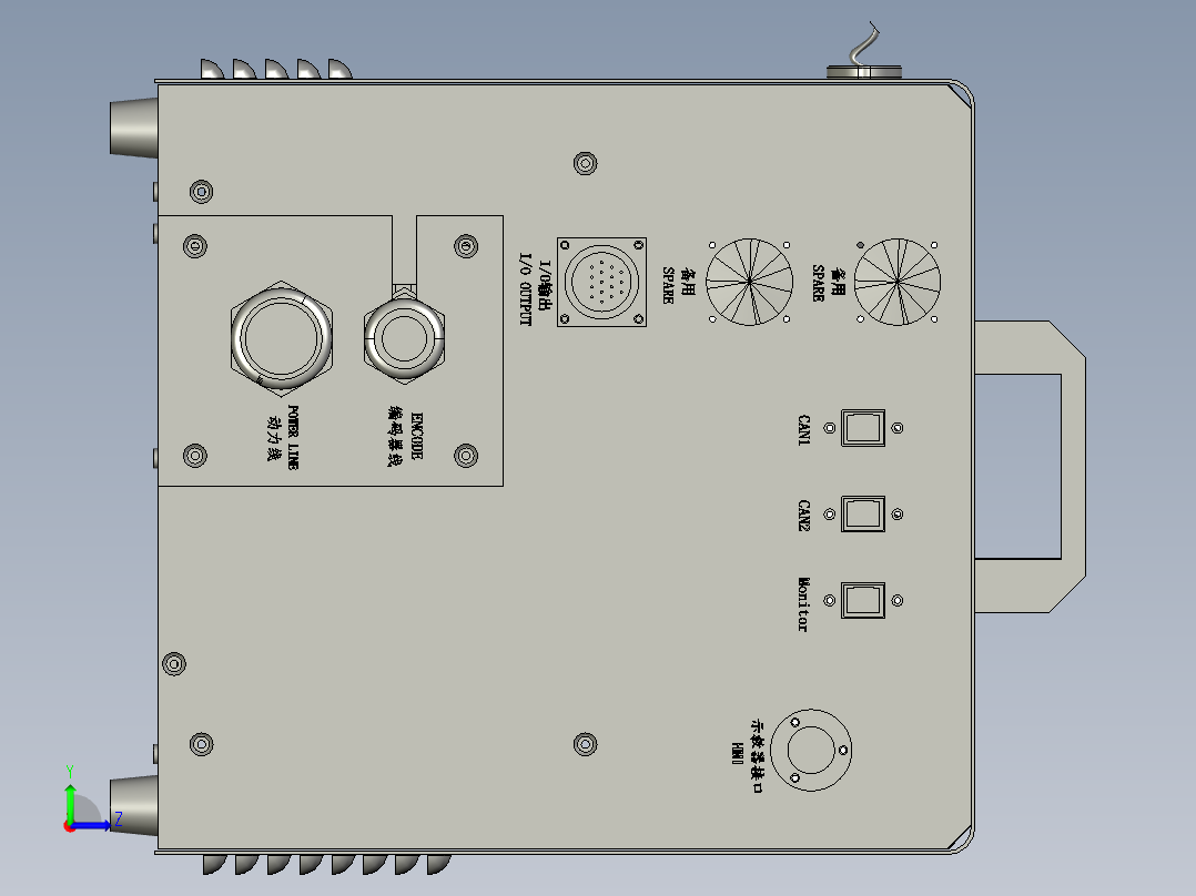 萃智BORUNTE30公斤及以下不含30公斤电控柜左视图