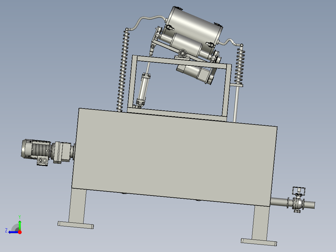 沥青搅拌机可调搅拌器右视图