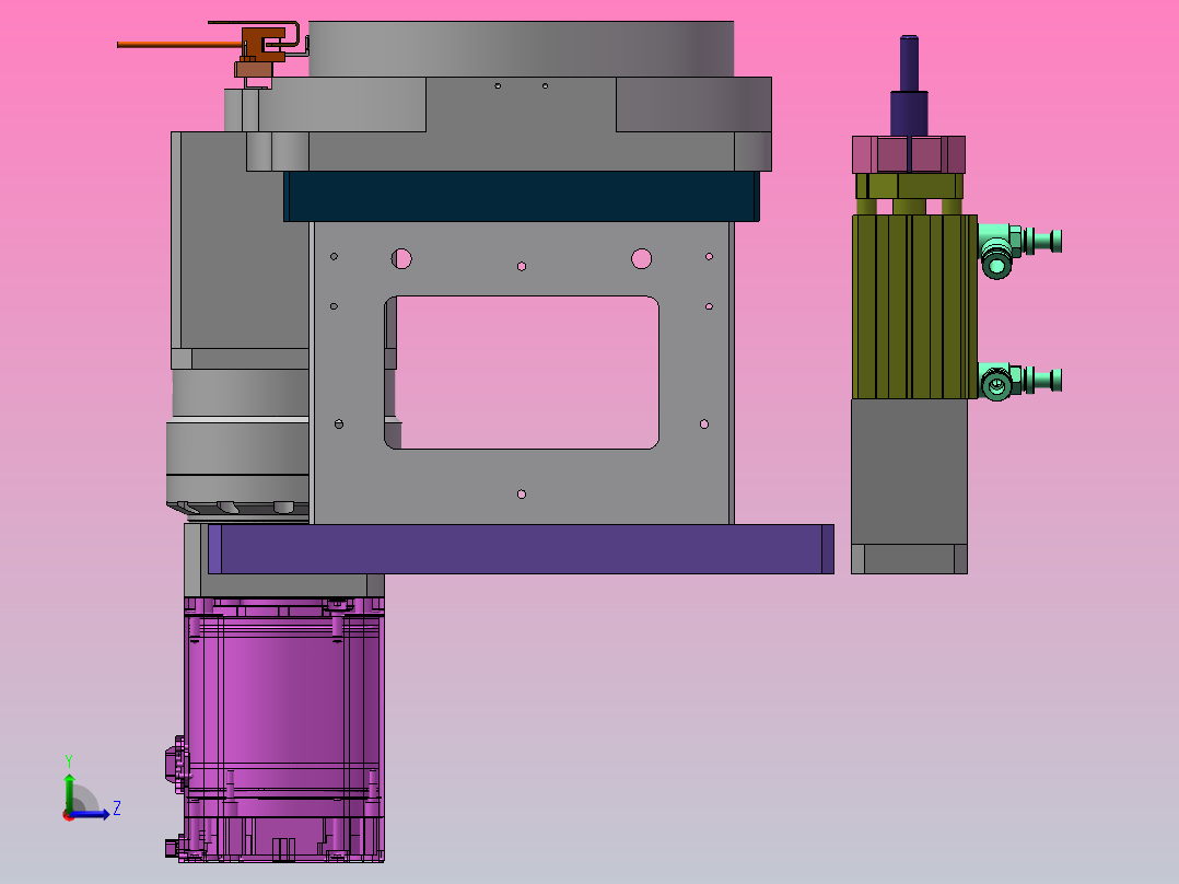 中空旋转台组件左视图
