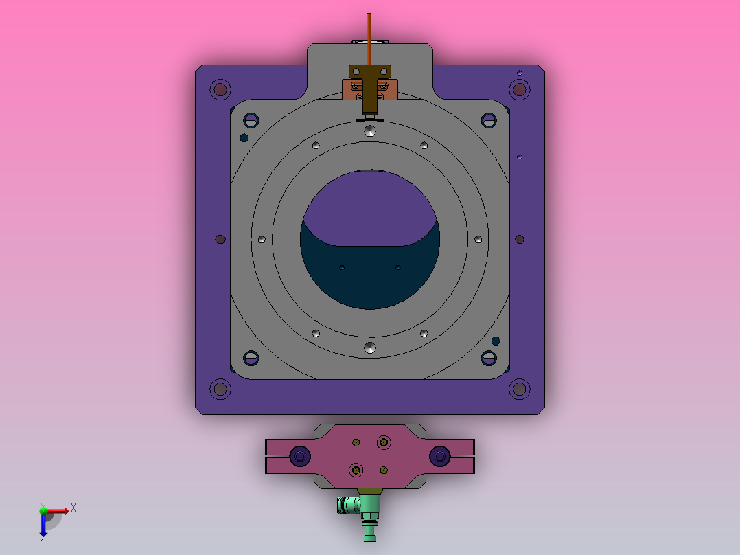 中空旋转台组件俯视图
