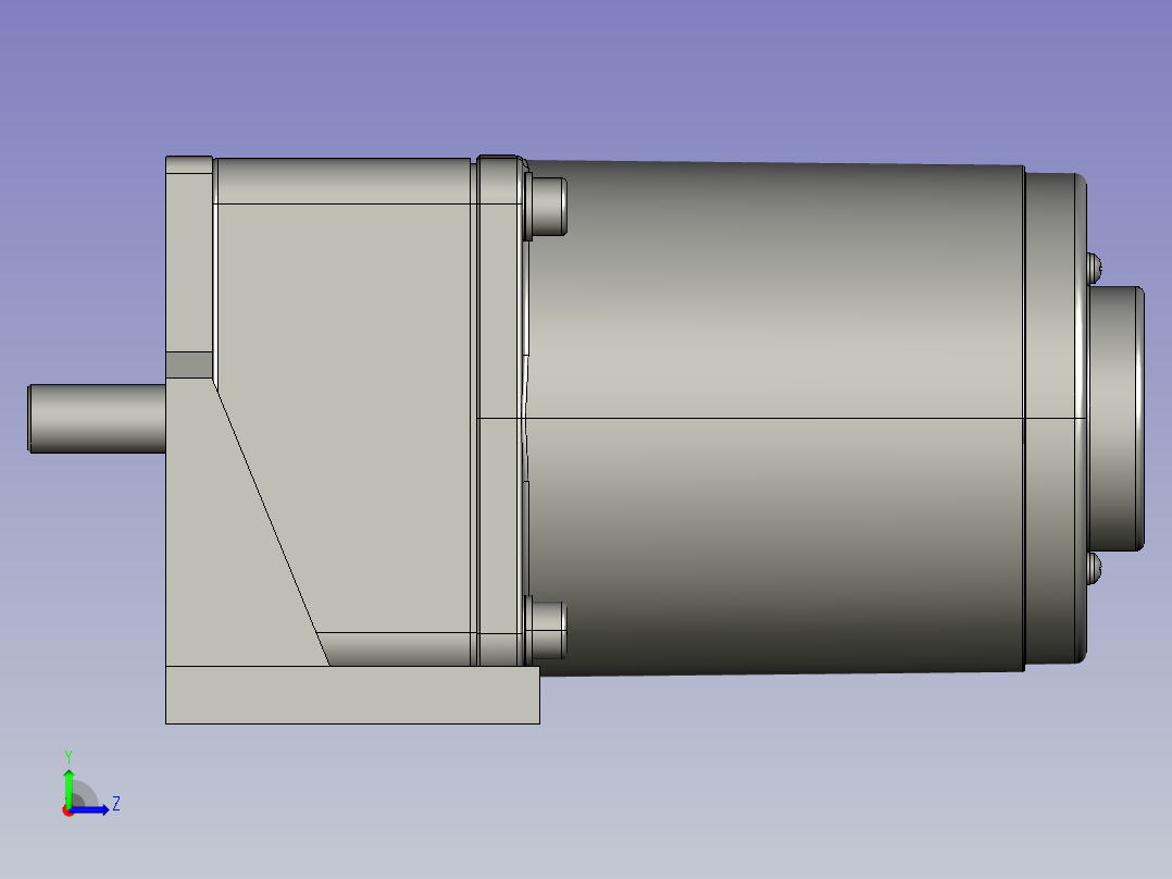 精研40W马达装配体左视图