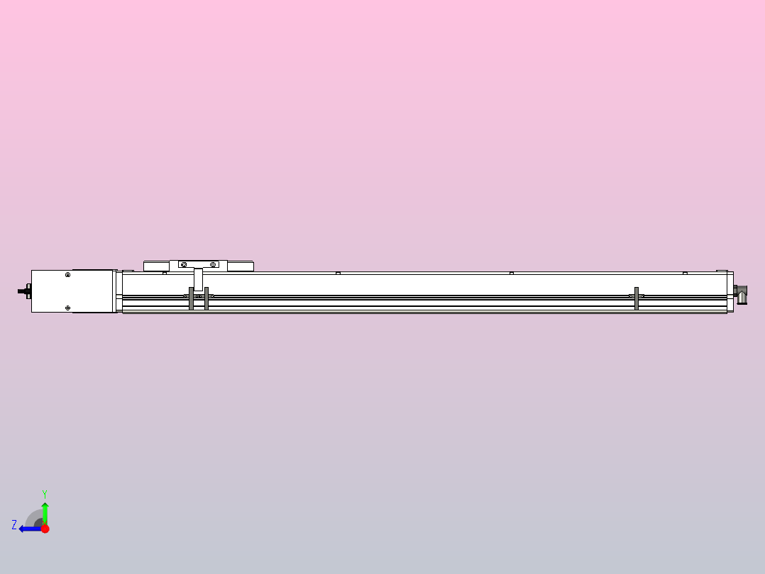 SCM14-750-R滚珠花健、支撑座、滚珠丝杠、交叉导轨、直线模组右视图
