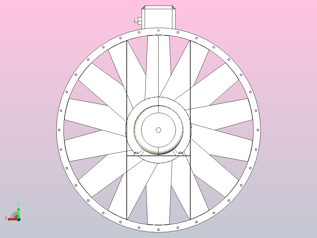 AXA系列[AXA1600-14／10LH2-4SU]亿利达管道风机后视图
