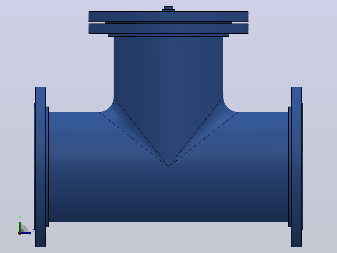 ST34型直流式法兰连接T型过滤器[ST34C-DN200(PN10，25)]左视图