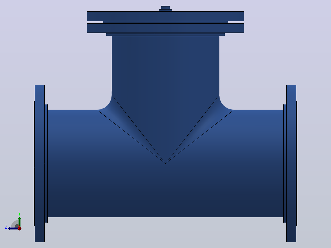 ST34型直流式法兰连接T型过滤器[ST34C-DN200(PN10，25)]右视图