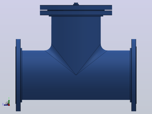 ST34型直流式法兰连接T型过滤器[ST34C-DN200(PN10，25)]右视缩略图