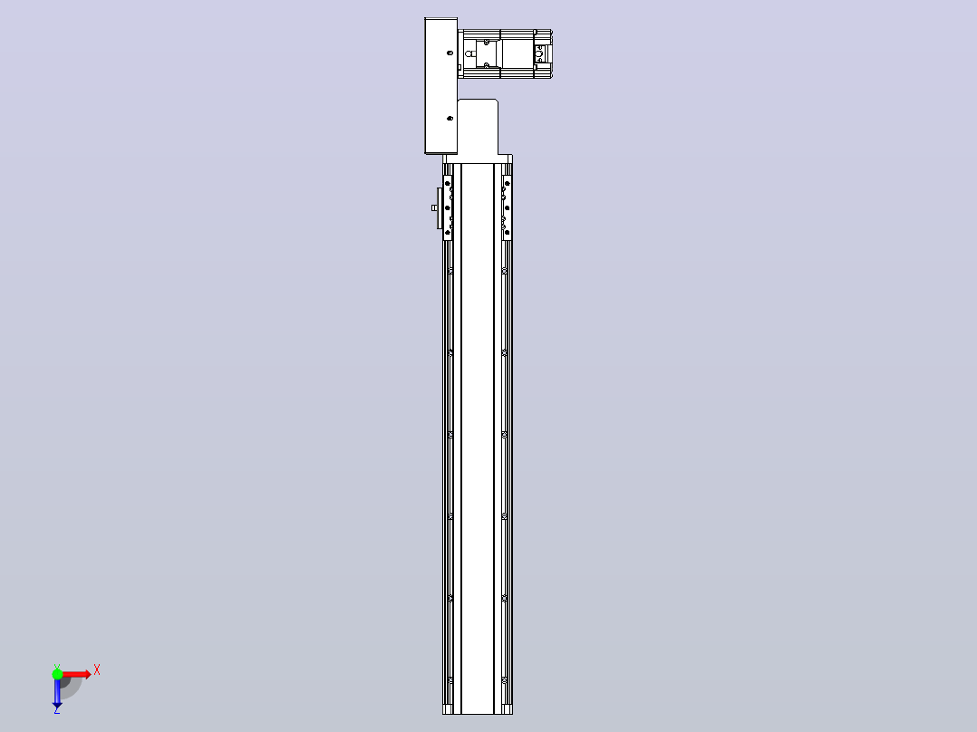 皮带直线轴半封闭可选导轨TPA-HNB-85D-90-L500-MR-C-P20-N3俯视图