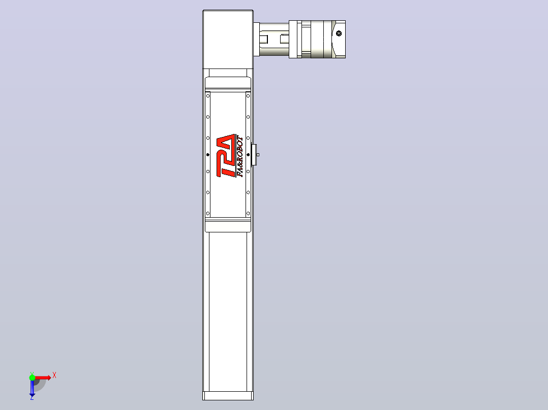伺服电机集成皮带传动直线执行器TPA-OCB-120-224-L250-DL-J90-N3俯视图