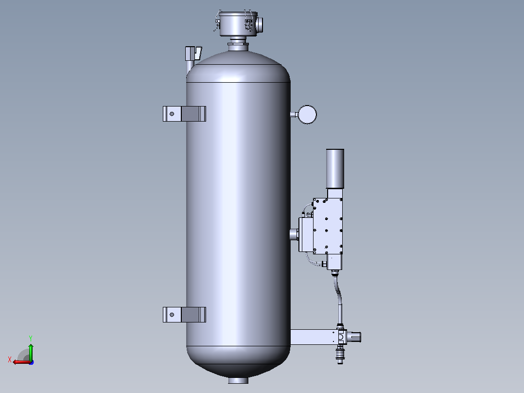 小型100L气动泵组，带多级真空发生器后视图