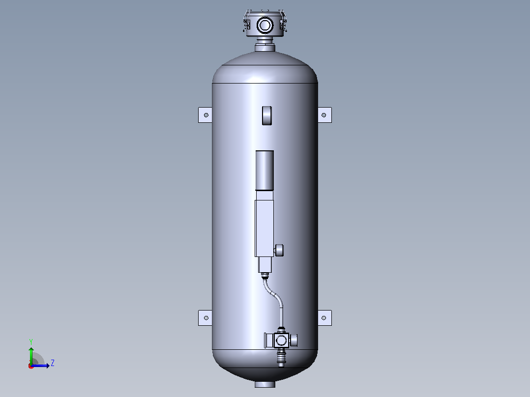 小型100L气动泵组，带多级真空发生器左视图