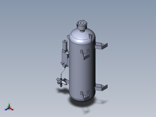 小型100L气动泵组，带多级真空发生器正等轴测缩略图