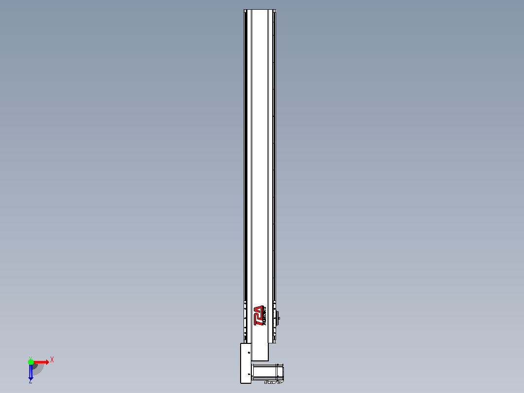 皮带直线轴半封闭可选导轨TPA-HNB-120D-110-L1000-ML-Y-P40-N3俯视图