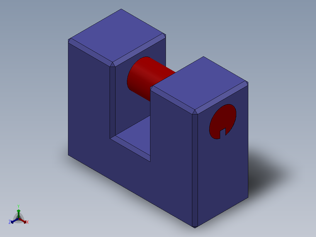 电动车电池锁正等轴测图