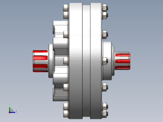 Planetary gear concept行星齿轮传动3D数模图纸 Solidworks设计左视缩略图
