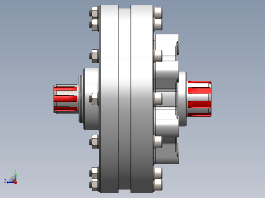 Planetary gear concept行星齿轮传动3D数模图纸 Solidworks设计右视缩略图