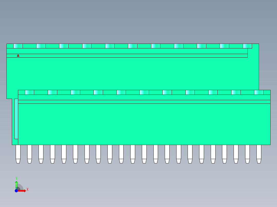 DEGSON 2EDG 系列 5.0mm 可插拔接线端子组-2EDGVT-5.0-22P-14-00AH前视图