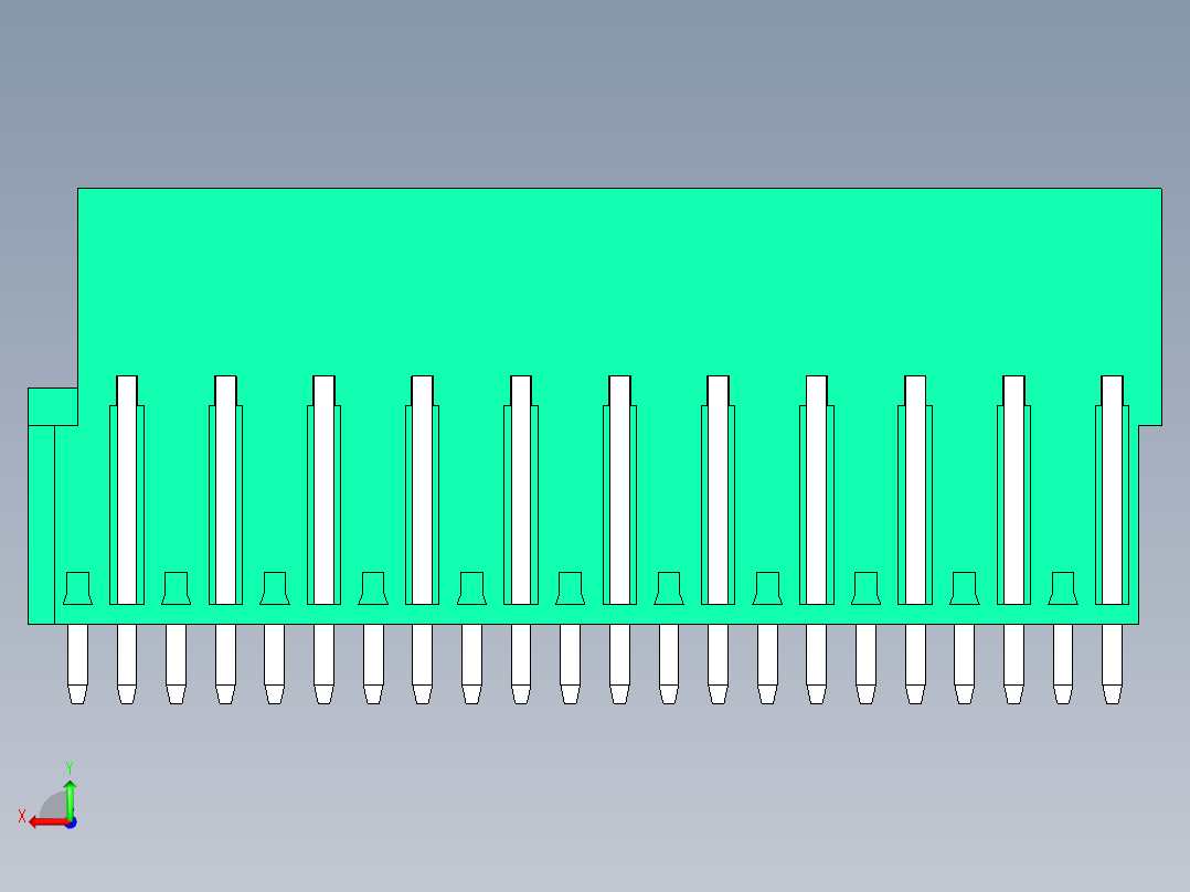 DEGSON 2EDG 系列 5.0mm 可插拔接线端子组-2EDGVT-5.0-22P-14-00AH后视图