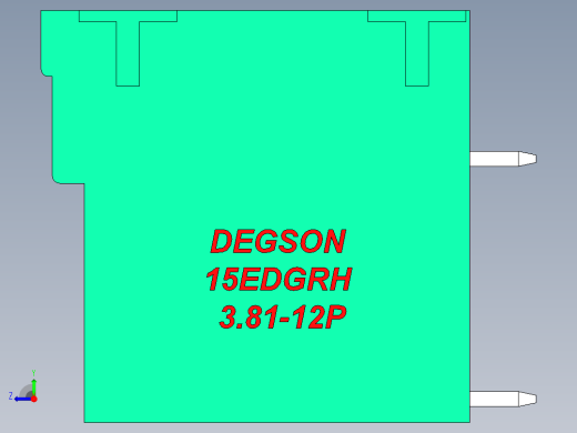 DEGSON 15EDG 系列 3.81mm 插拔式接线端子-15EDGRH-3.81-12P-14-00AH右视缩略图
