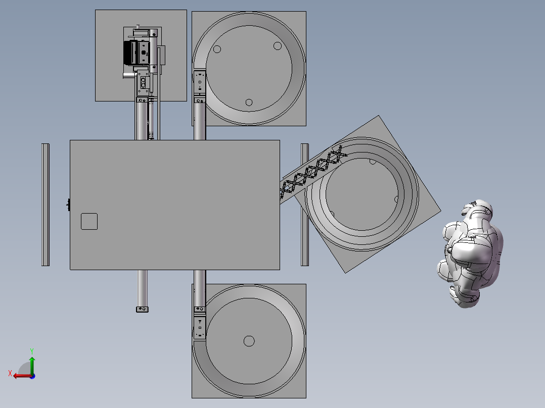 手机壳喷油治具自动组装设备后视图