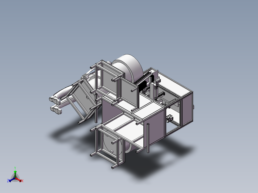 手机壳喷油治具自动组装设备正等轴测图