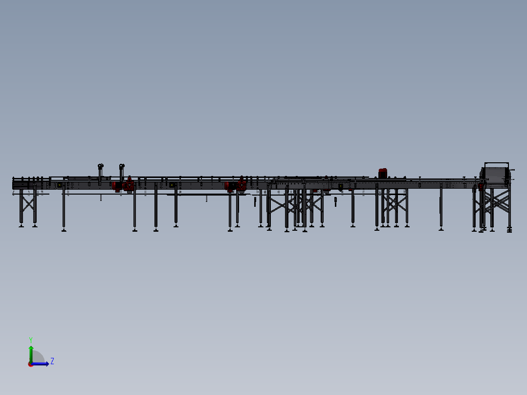 滚筒流水线左视图