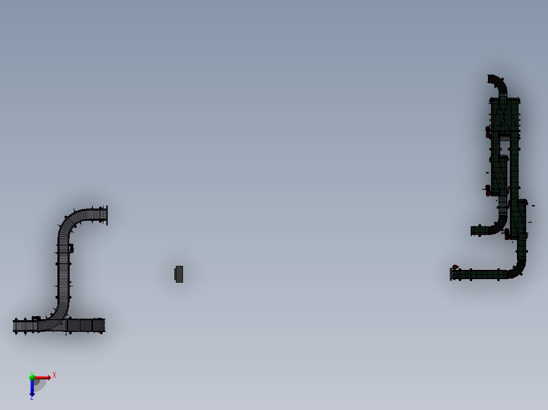 滚筒流水线俯视图