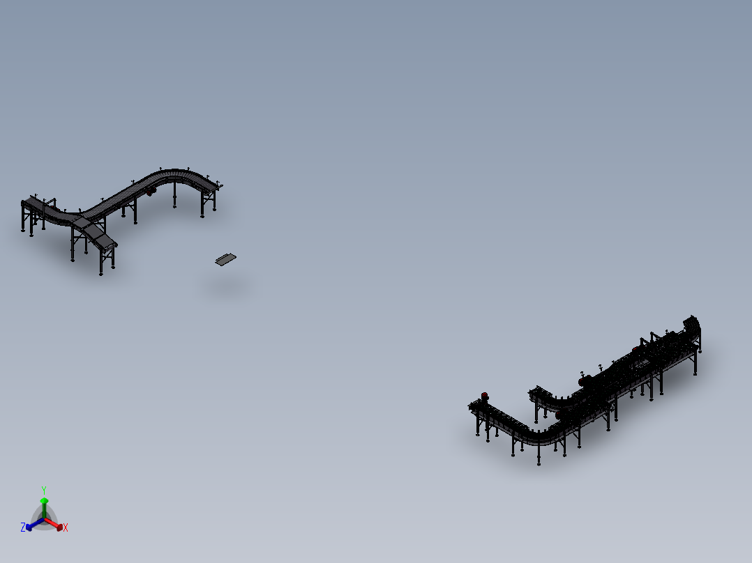 滚筒流水线正等轴测图