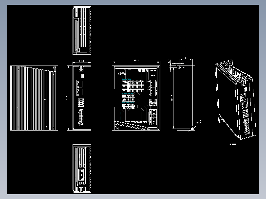 步进驱动DP3CL-808-外观尺寸图-20211220